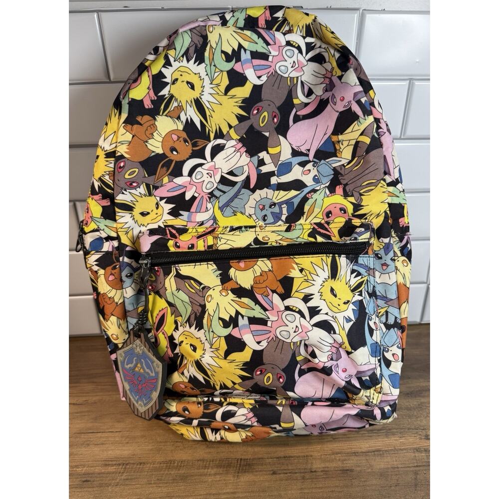 Rare Pokemon Bioworld Evee Eveelutions Toss Print Large Backpack All Over Print